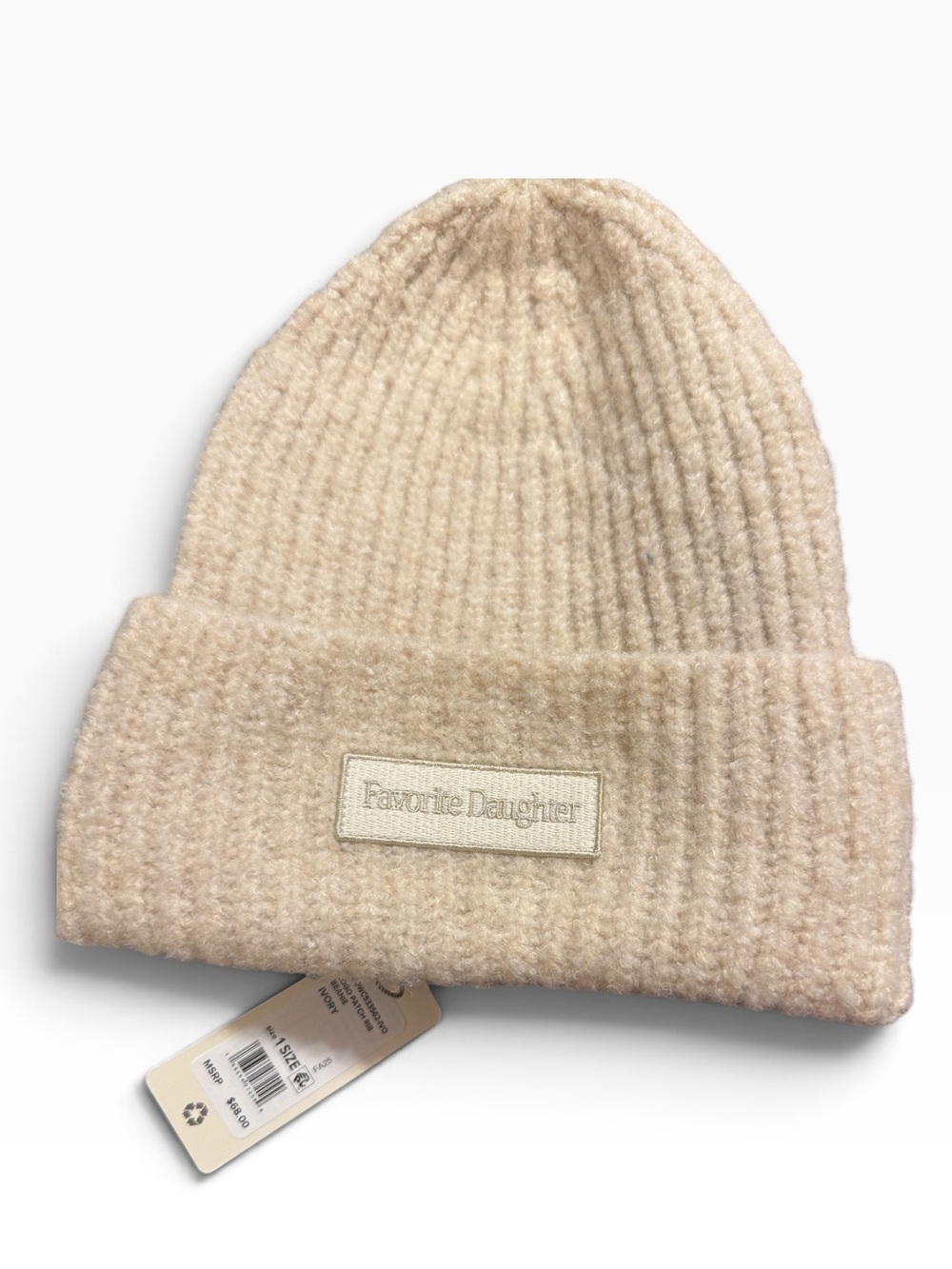 Favorite Daughter Off White Beanie Cold Weather Knit Hat